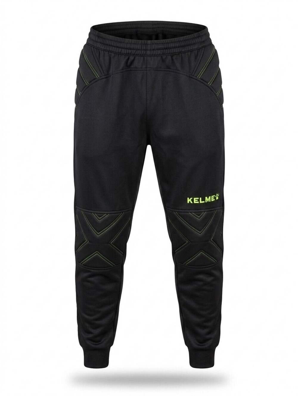 Kelme Goalkeeper Padded Soccer Football Pants Mens XS Black Neon Yellow GK EUC